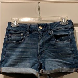 American Eagle High Rise Shortie Denim Shorts